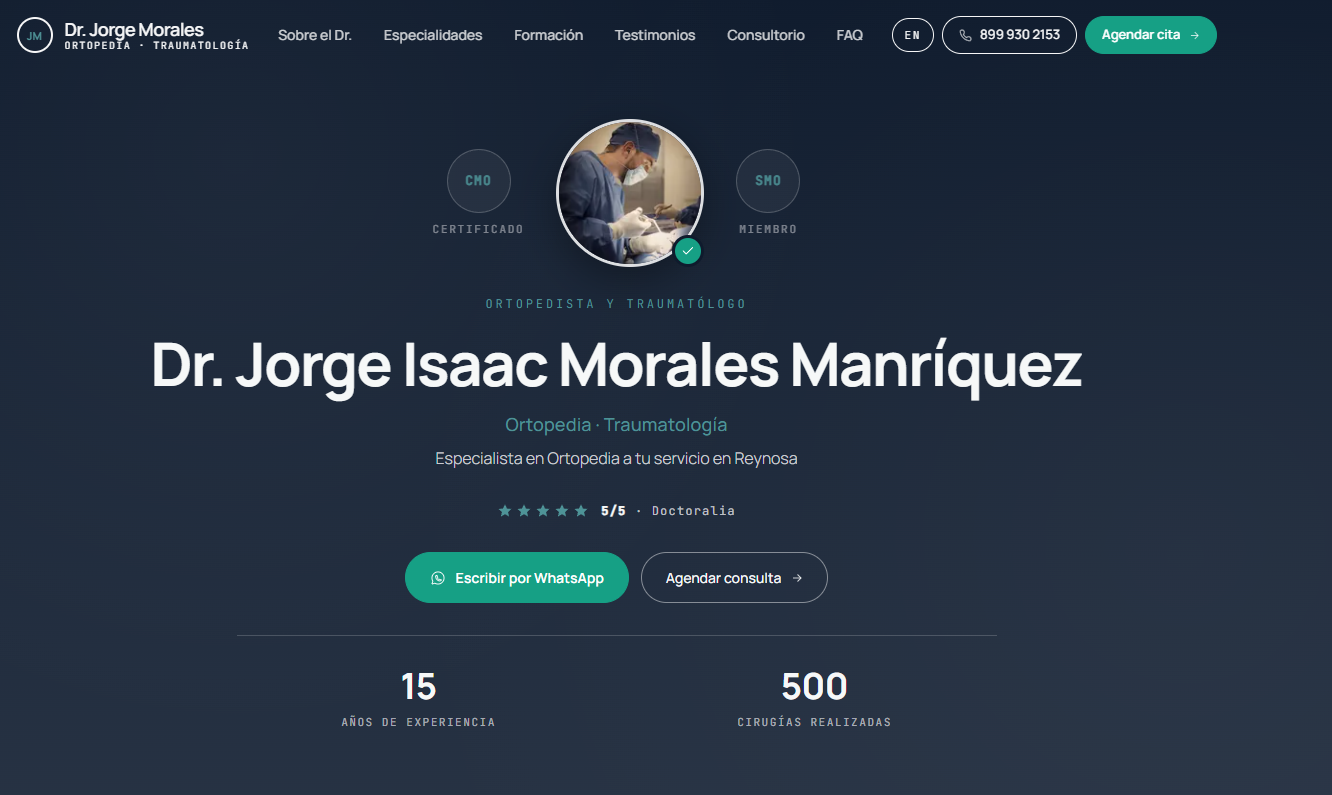 Professional Website for a Medical Practice screenshot
